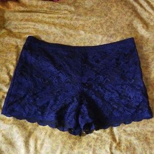 Aqua Blue Lace Shorts